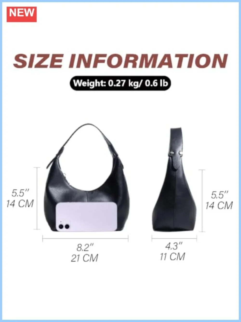 Vegan Leather Hobo Bag Crescent Shoulder Slouchy Tote Y2K Purse